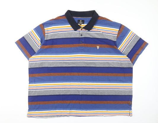 Guinness Men’s Multicoloured 5XL Cotton Striped Polo Shirt