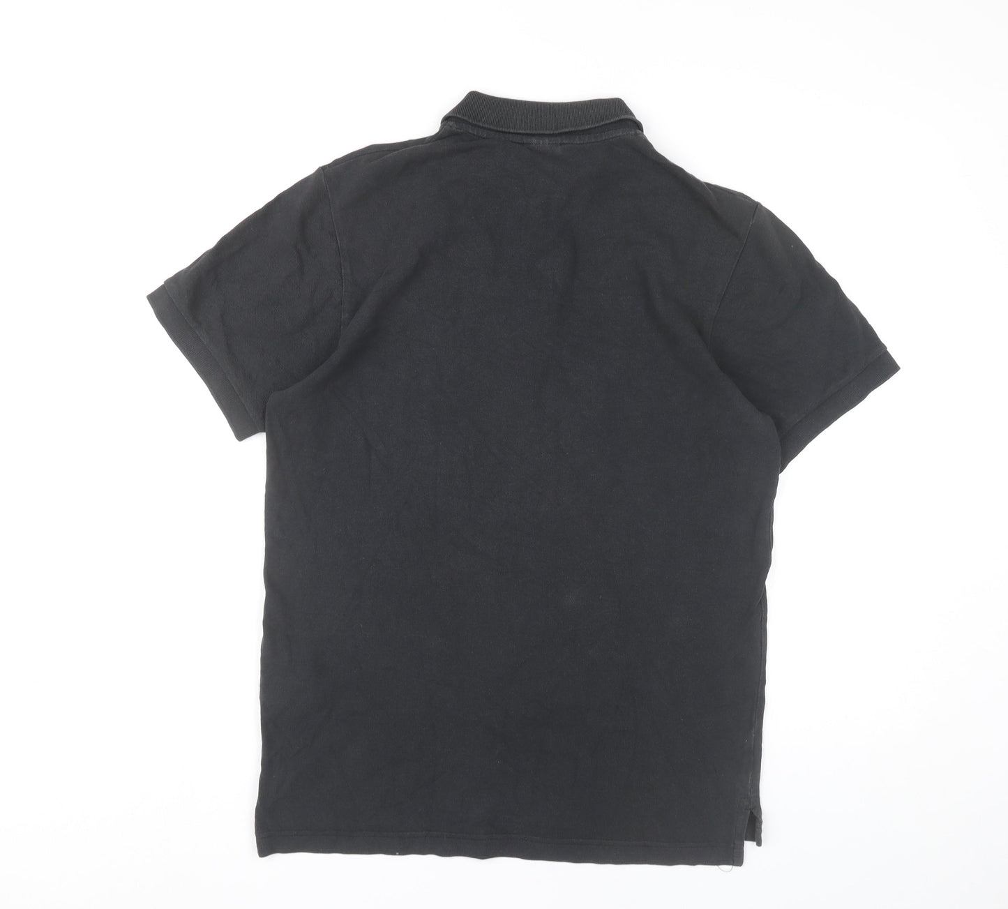Nike Women Black Cotton Polo Shirt S Regular Fit Casual Sportswear