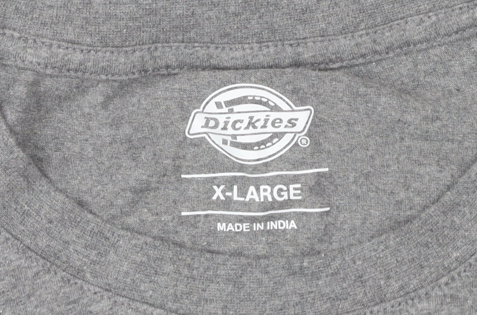 Dickies Men’s Grey XL Crew Neck Cotton Short Sleeve T-Shirt