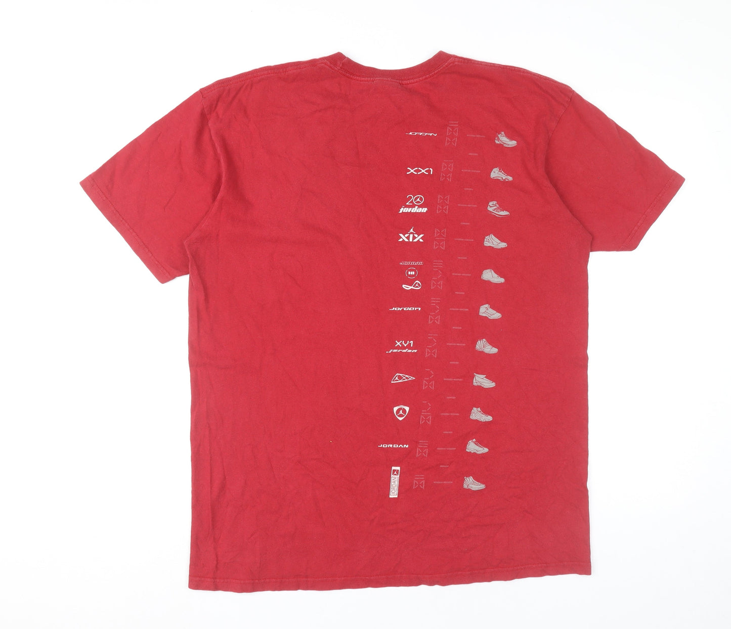 Nike Jordan Men's Red Graphic Print Basketball T-Shirt Size L