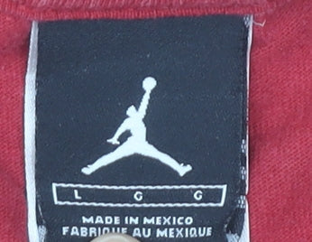 Nike Jordan Men's Red Graphic Print Basketball T-Shirt Size L