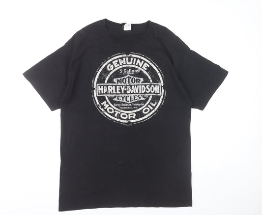 Harley-Davidson Mens Black Large Biker Graphic T-Shirt