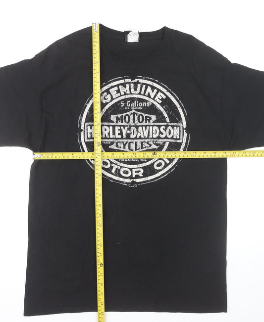 Harley-Davidson Mens Black Large Biker Graphic T-Shirt
