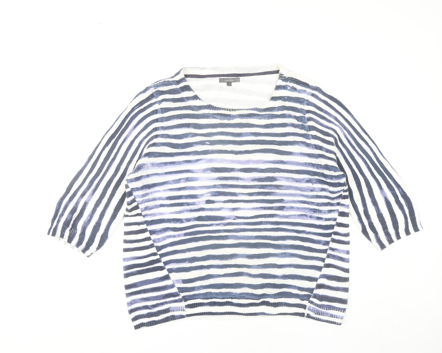 Marks and Spencer Womens Multicoloured Striped Cotton Jumper UK16