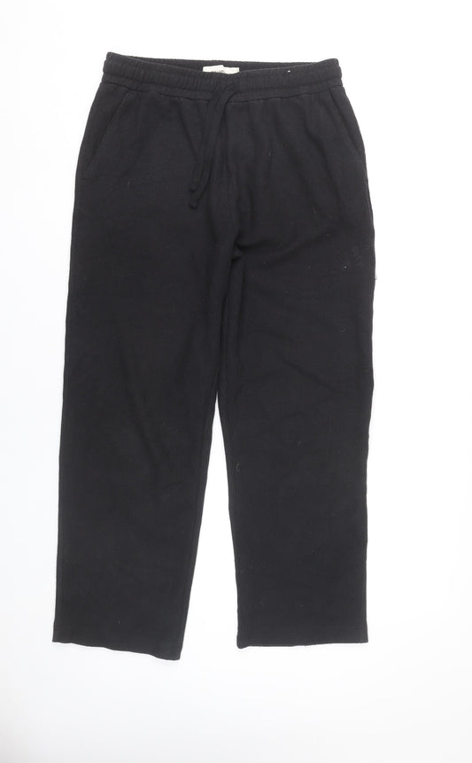 Pull&Bear Women’s Black Sweatpants S Regular Fit Elastic Waist