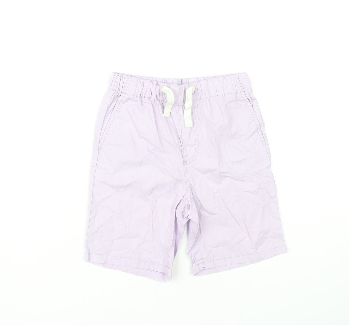 H&M Boys Purple Cotton Shorts 7 Years Regular Fit Elastic Waist