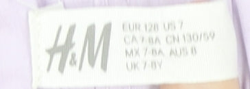 H&M Boys Purple Cotton Shorts 7 Years Regular Fit Elastic Waist