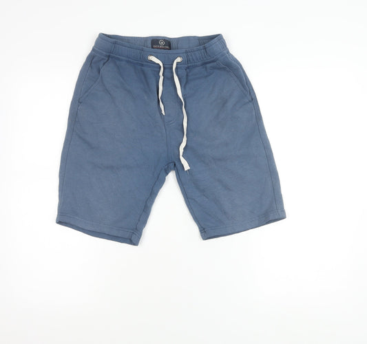 Duck and Cover Boys Blue M Sweat Shorts with Drawstring Pockets