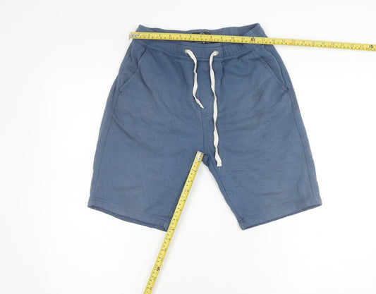 Duck and Cover Boys Blue M Sweat Shorts with Drawstring Pockets