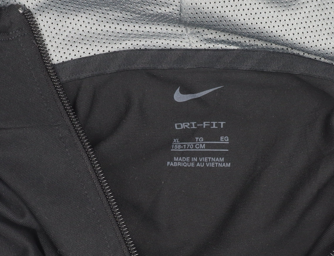 Nike Boys Black XL Dri-FIT Full Zip Hoodie Sweatshirt Activewear