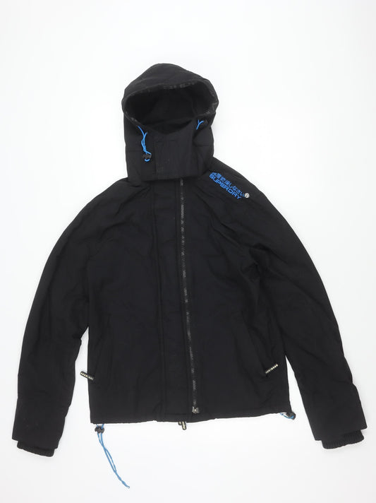 Superdry Men’s Black Windcheater Jacket M Hooded Full Zip