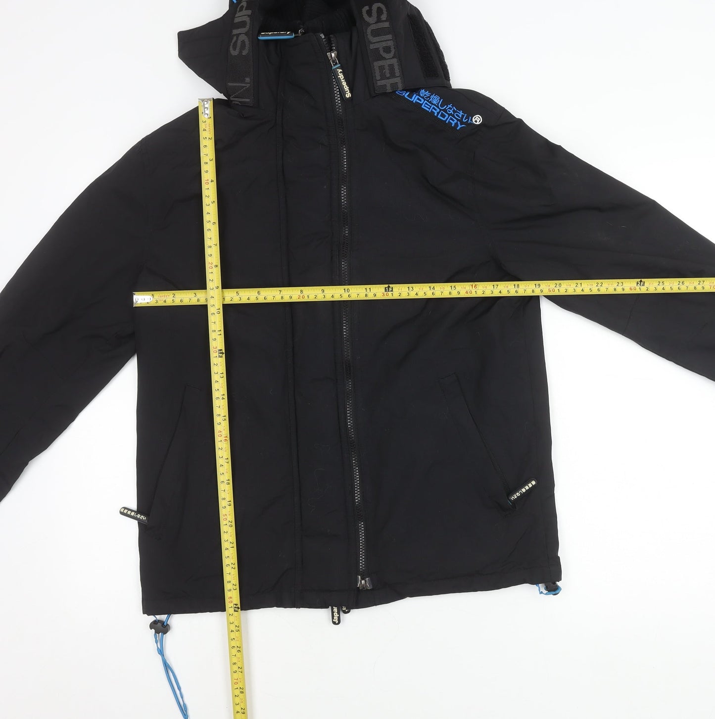 Superdry Men’s Black Windcheater Jacket M Hooded Full Zip
