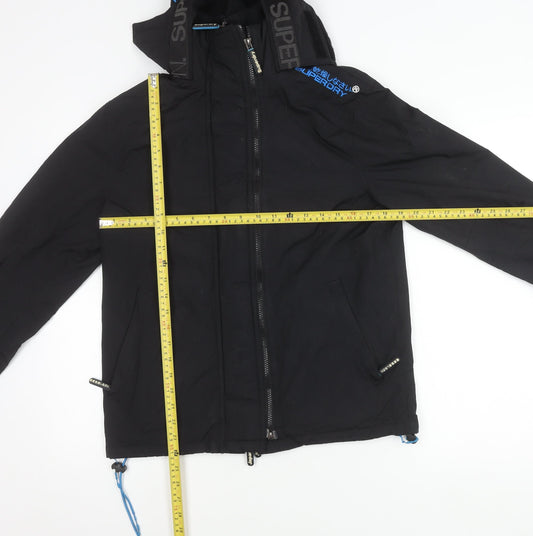 Superdry Men’s Black Windcheater Jacket M Hooded Full Zip