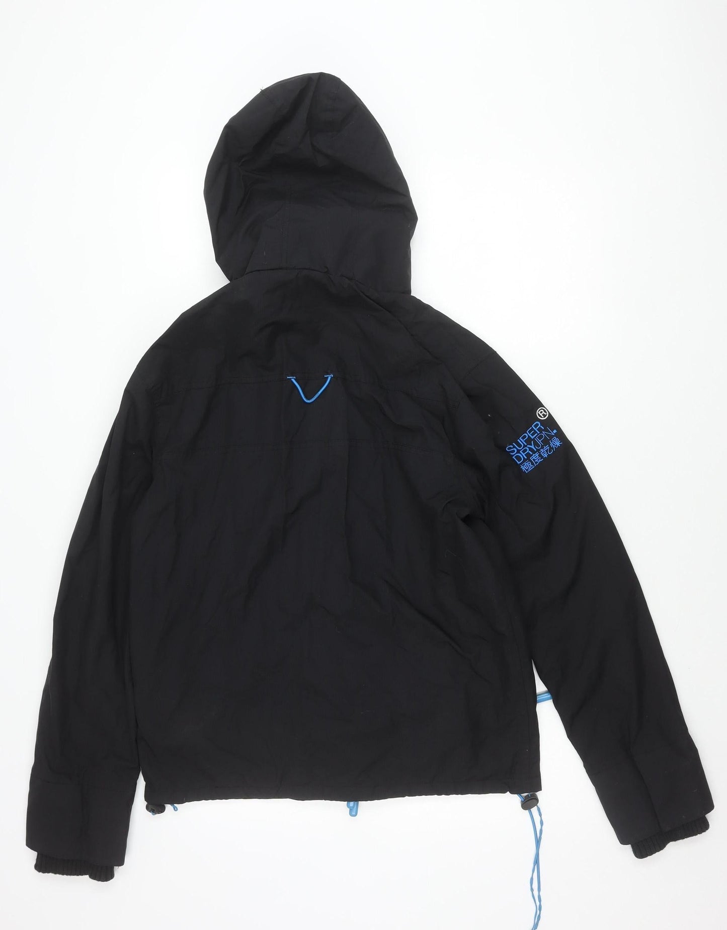 Superdry Men’s Black Windcheater Jacket M Hooded Full Zip