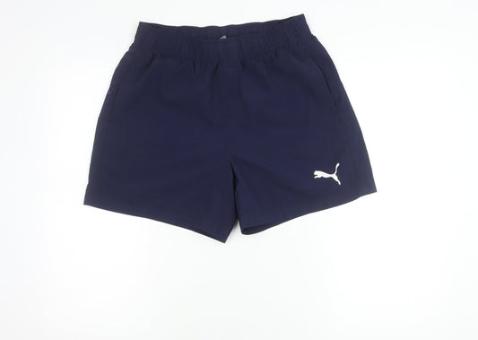 Puma Unisex Blue M Athletic Training Shorts with Pockets