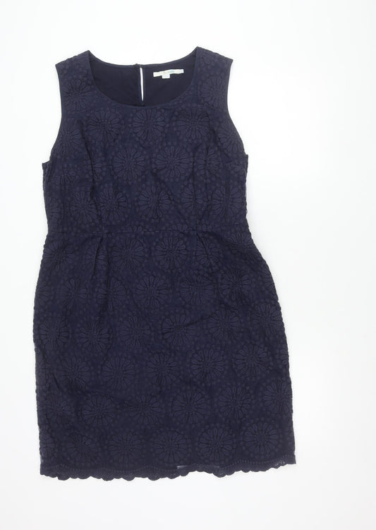 Boden Women’s Blue Sleeveless Floral Sheath Dress Size 10