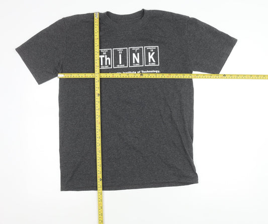 Champion Boys Grey Graphic T-Shirt 14-16Y MIT Think Print Casual Tee