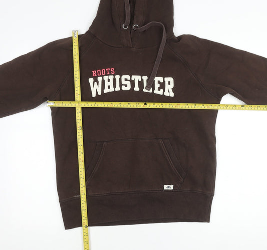 Ski Roots Womens Brown Whistler Hoodie L Pullover Cotton Blend