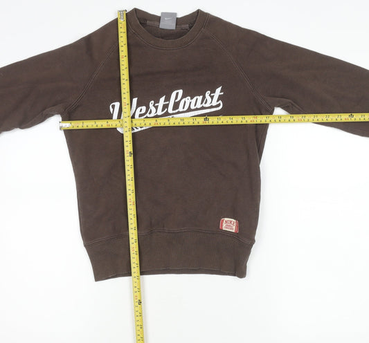 Nike Unisex Kids Brown XS West Coast Graphic Pullover Sweatshirt
