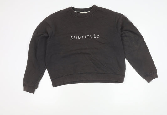 Subtitled Women’s Black Logo Pullover Sweatshirt Size M