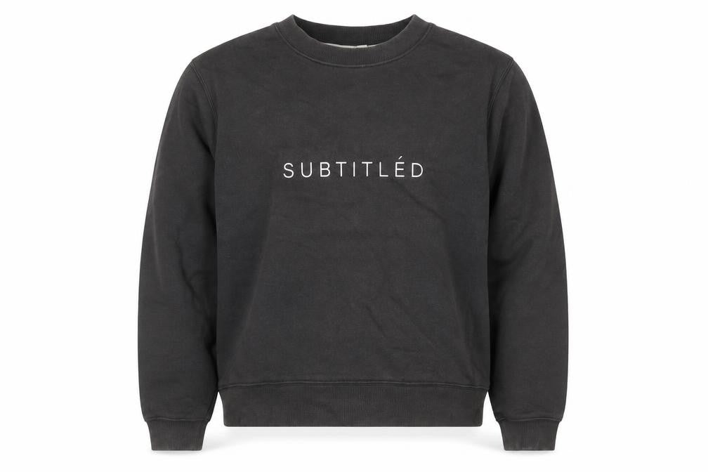 Subtitled Women’s Black Logo Pullover Sweatshirt Size M
