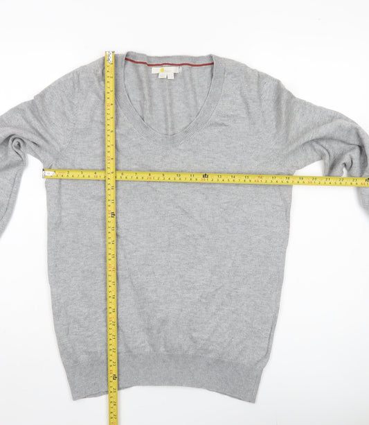 Boden Women’s Grey Jumper UK 14 Scoop Neck Pullover Balloon Sleeve