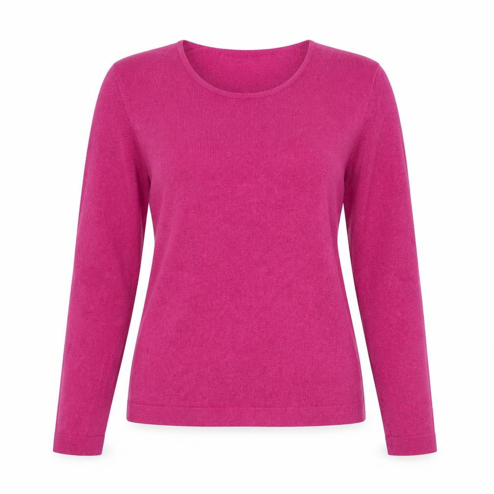 Womens UK S Slim Jaeger Pink Pullover Tight-Knit