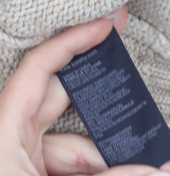 Tommy Hilfiger Men's Beige Fair Isle Wool Blend 1/4 Zip Jumper Size M