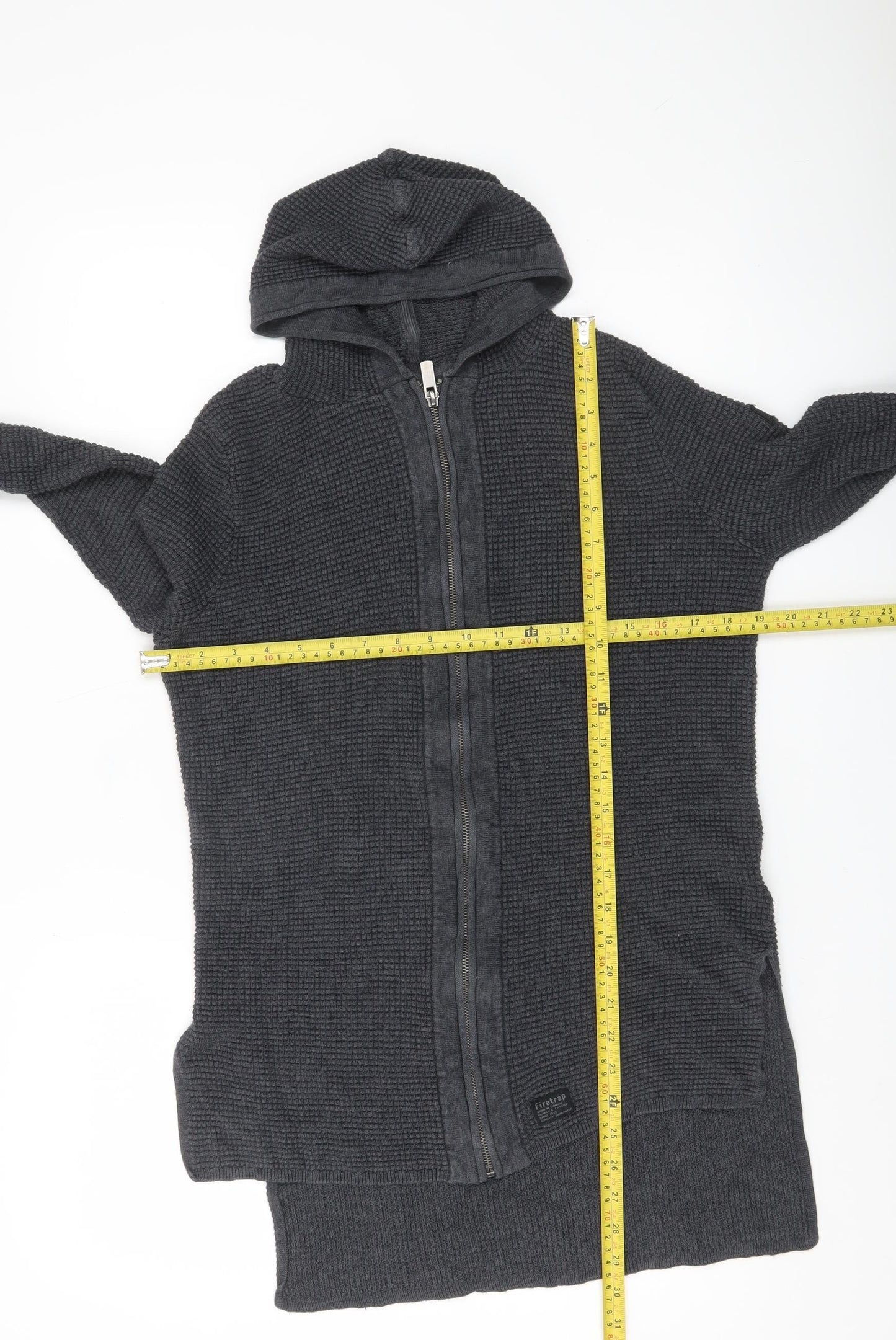 Firetrap Womens Grey Hooded Zip Cardigan Jumper M Regular