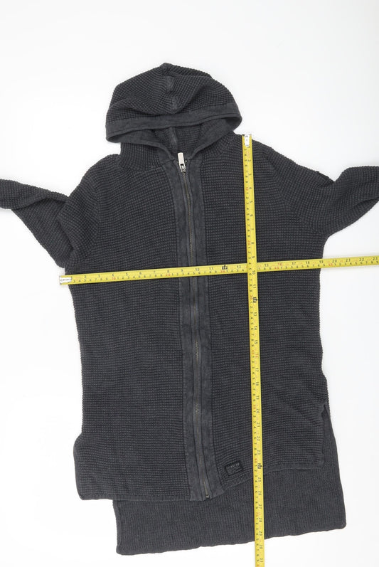 Firetrap Womens Grey Hooded Zip Cardigan Jumper M Regular