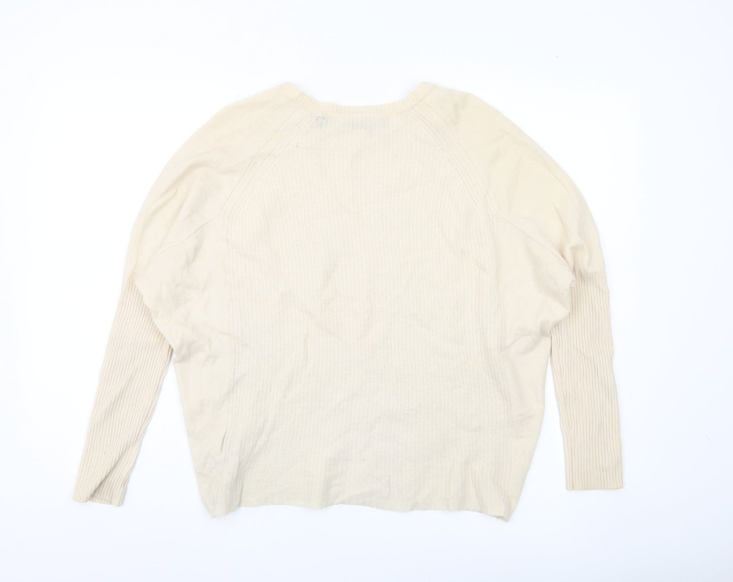 Ted Baker Women’s Ivory 100% Cashmere Crew Neck Jumper Size 10