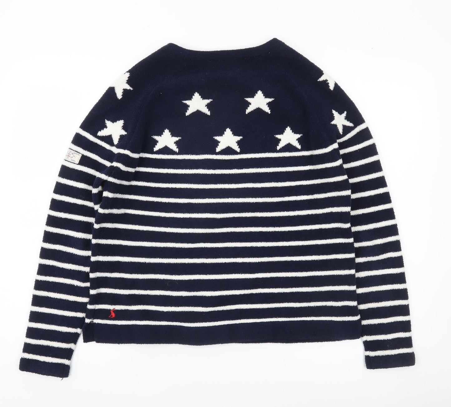 Joules Womens Blue Striped Star Pullover Sweatshirt Size 12
