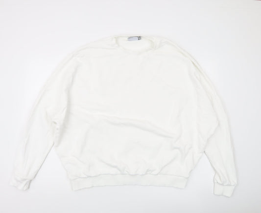 ASOS DESIGN Women’s White Crew Neck Pullover Sweatshirt Size L