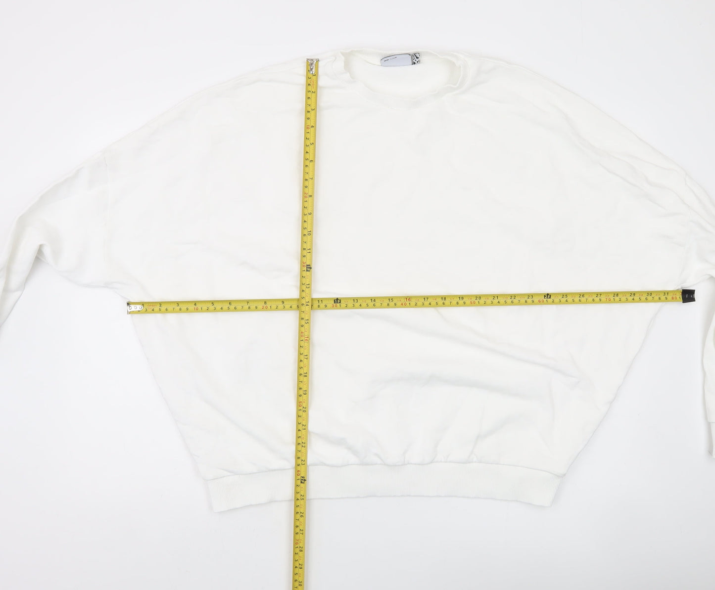 ASOS DESIGN Women’s White Crew Neck Pullover Sweatshirt Size L