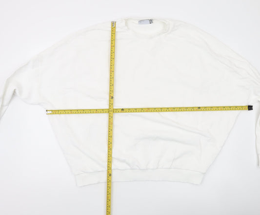 ASOS DESIGN Women’s White Crew Neck Pullover Sweatshirt Size L