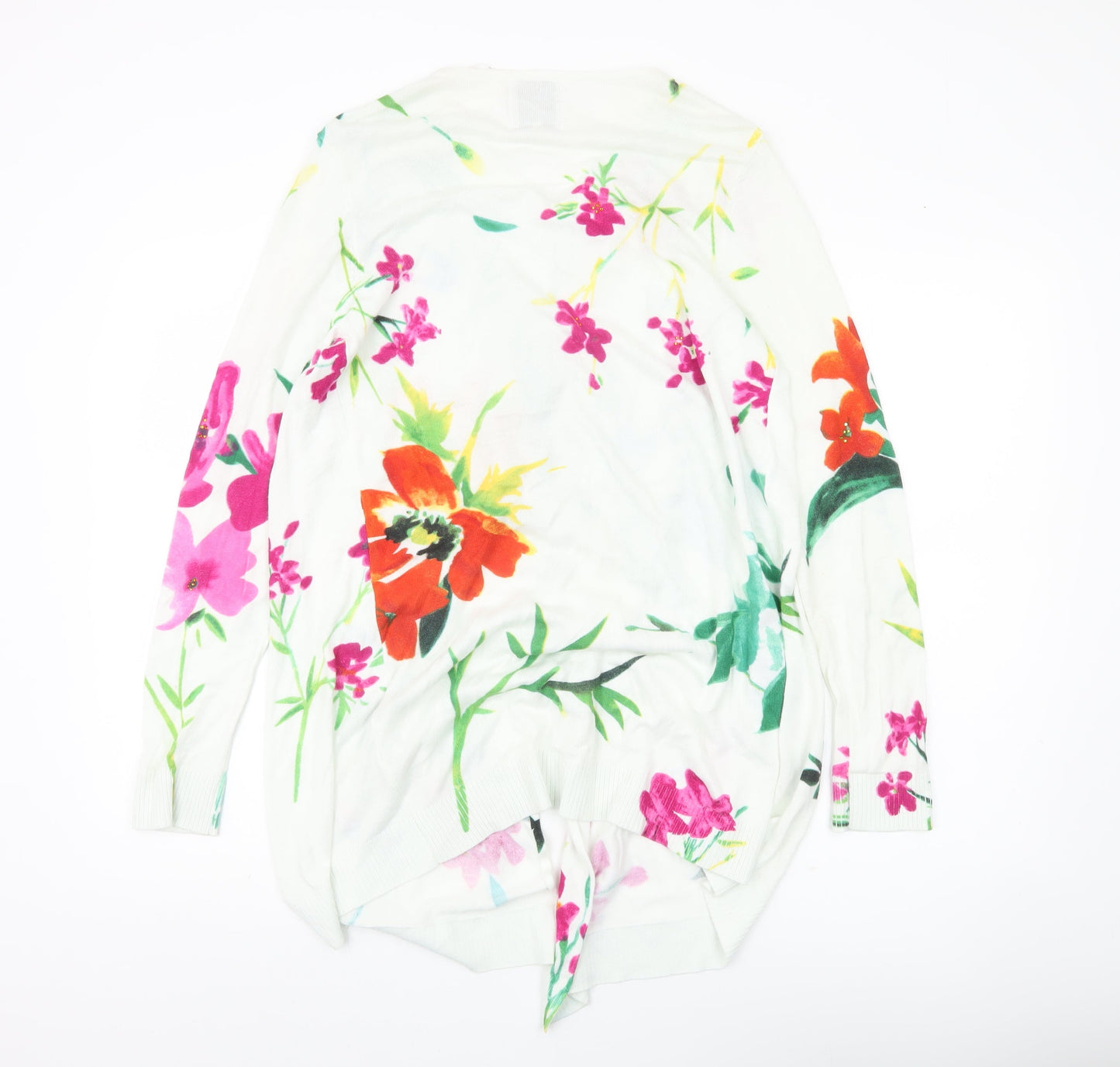 Desigual Womens Multicoloured Floral Cardigan M Lightweight Knit