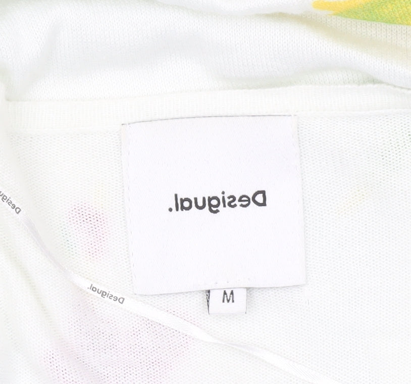 Desigual Womens Multicoloured Floral Cardigan M Lightweight Knit