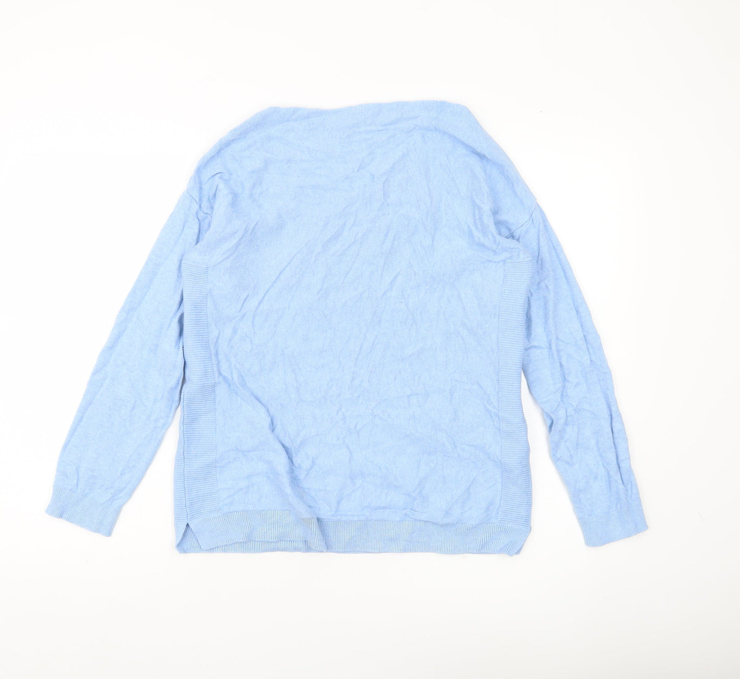 Joules Women Blue Cotton Blend Crew Neck Pullover Jumper Size 10