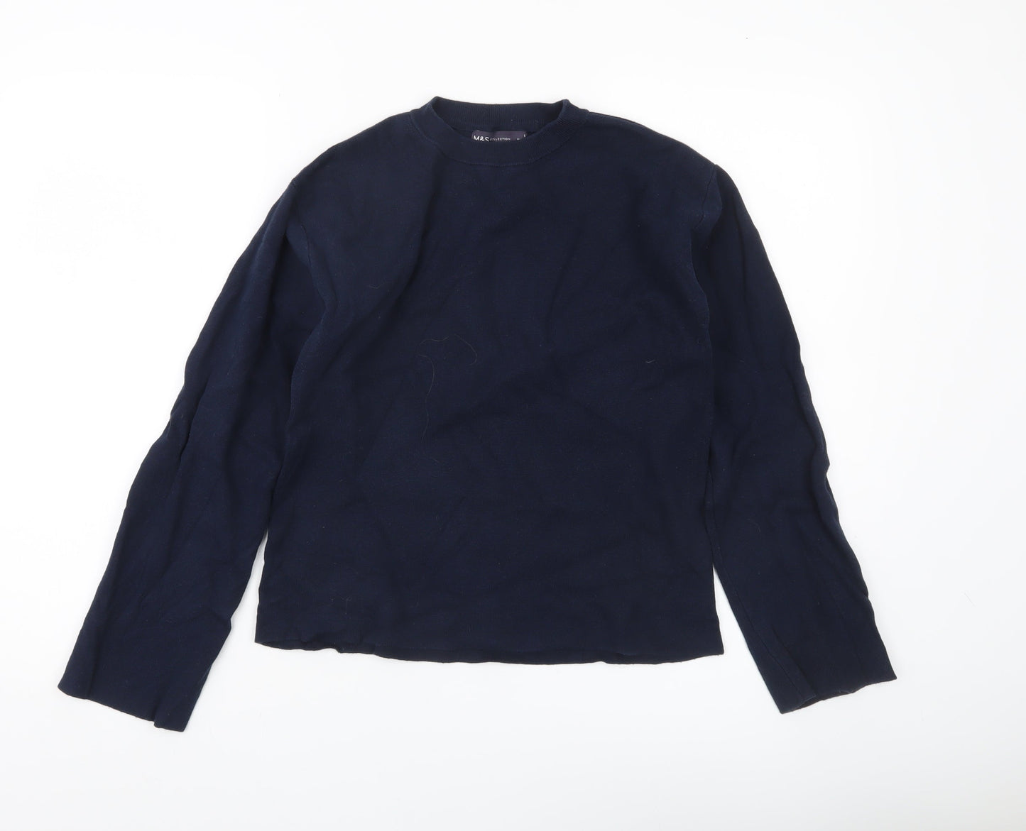 Marks and Spencer Womens Small Navy Blue Cotton Pullover Jumper
