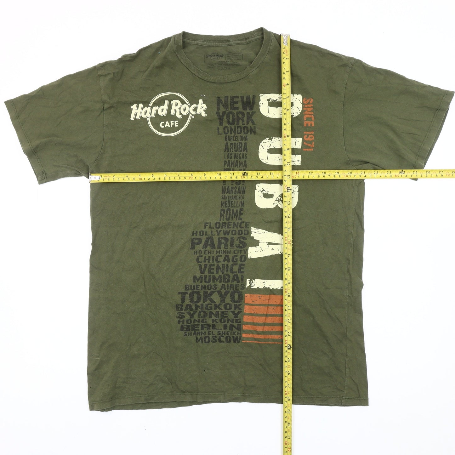 Hard Rock Cafe Dubai Men's Green L Graphic Print T-Shirt