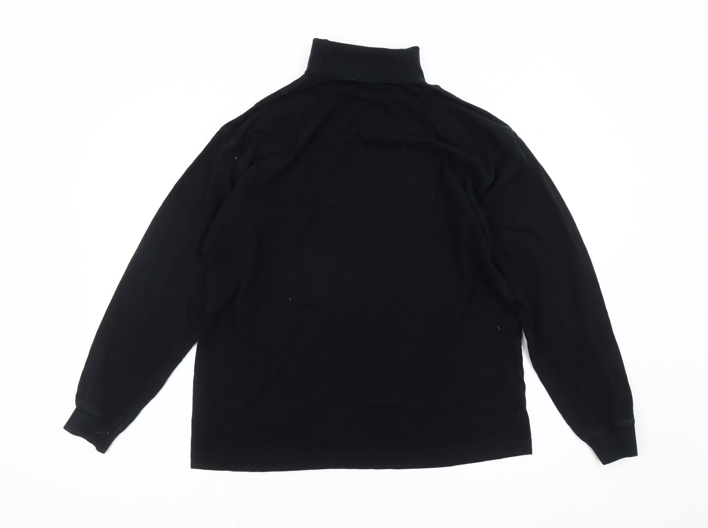 Cotton Traders Men's Black M Mock Neck Pullover Sweatshirt