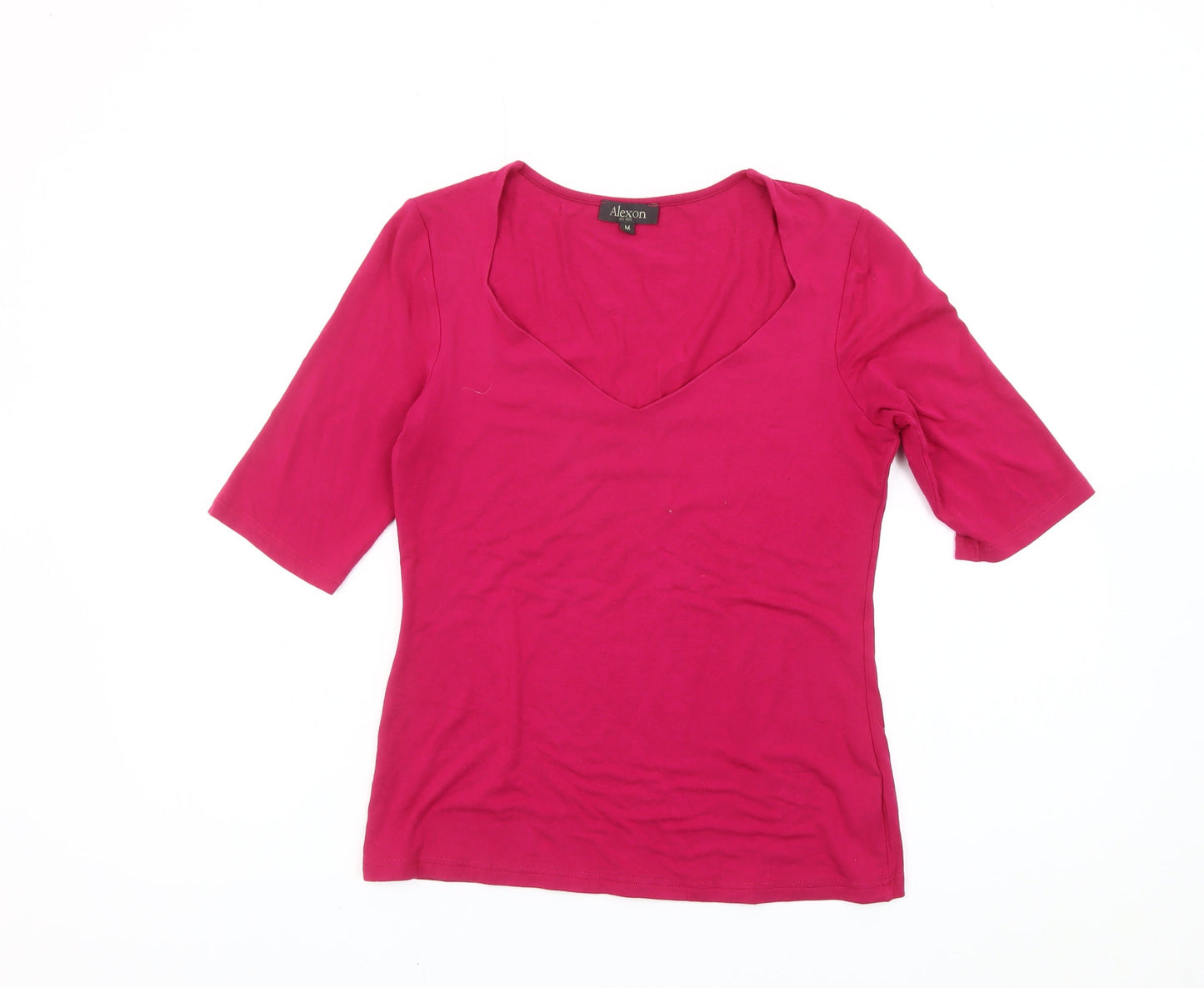 Alexon Womens Pink Sweetheart Neck Stretch Jersey Top Size M