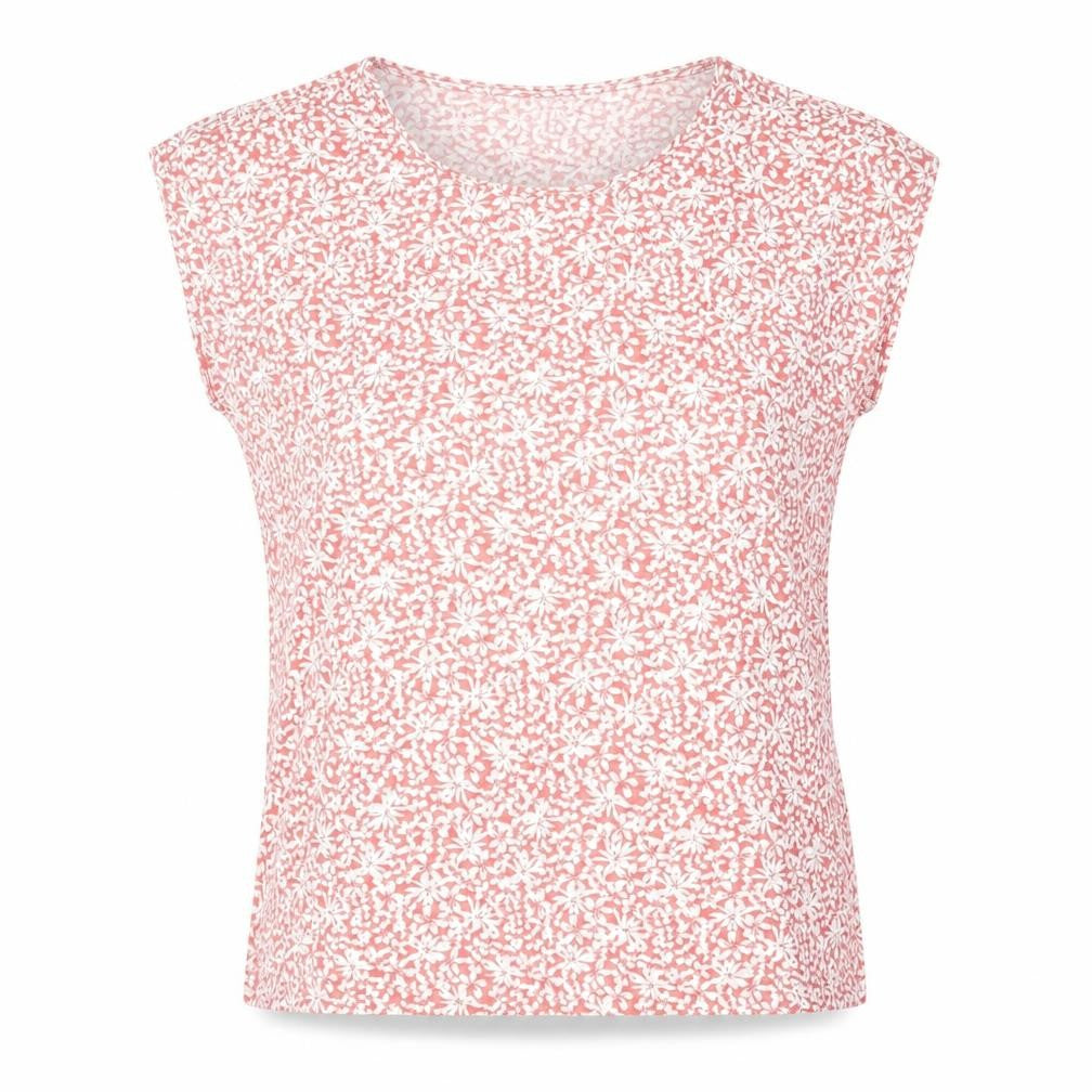 ESMARA Womens Pink Floral Cotton Sleeveless T-Shirt Size 12