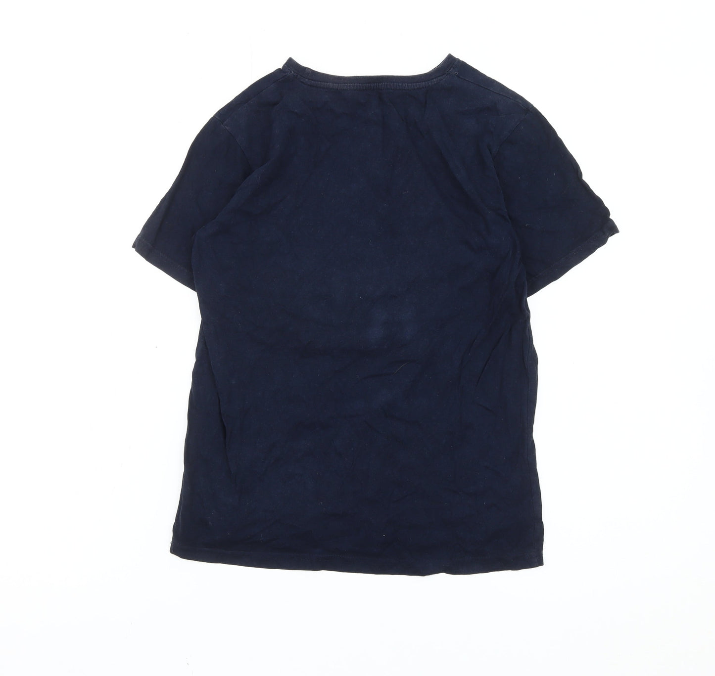 Rebel Boys Blue Union Jack Graphic T-Shirt 11-12 Years Cotton Crew Neck