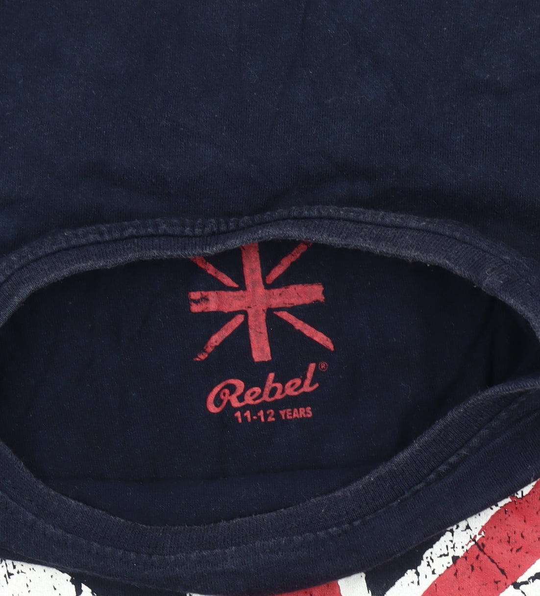 Rebel Boys Blue Union Jack Graphic T-Shirt 11-12 Years Cotton Crew Neck