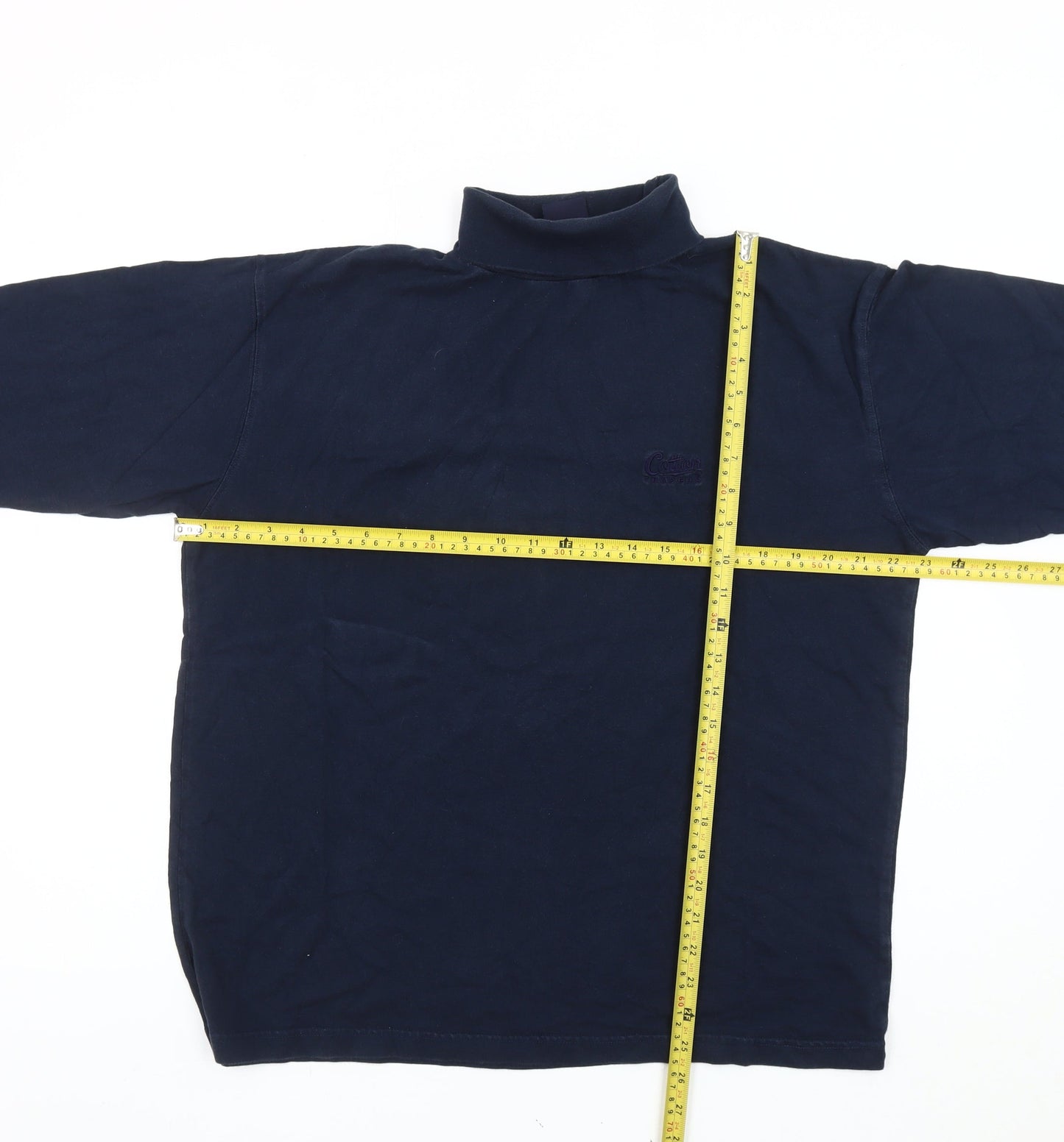 Cotton Traders Men’s Blue Mock Neck Pullover Sweatshirt Size M
