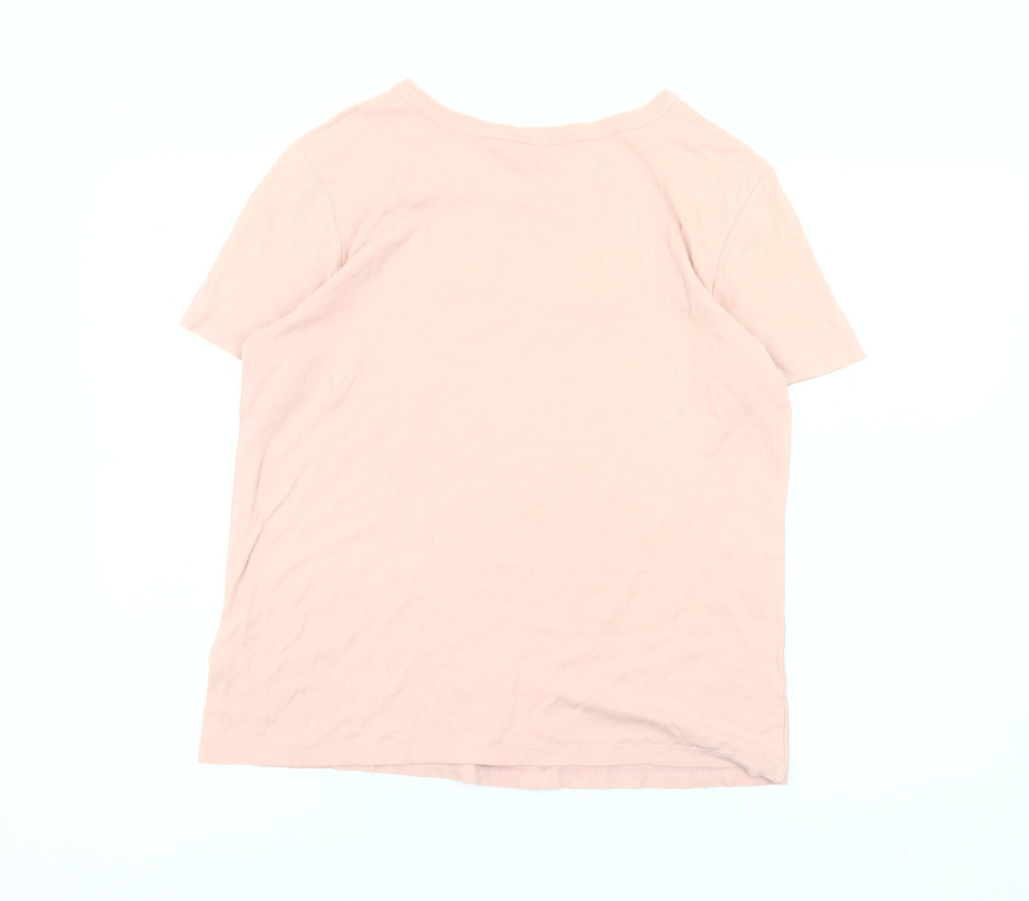 Ted Baker Womens Pink Beaded Graphic T-Shirt Size M Short Sleeve