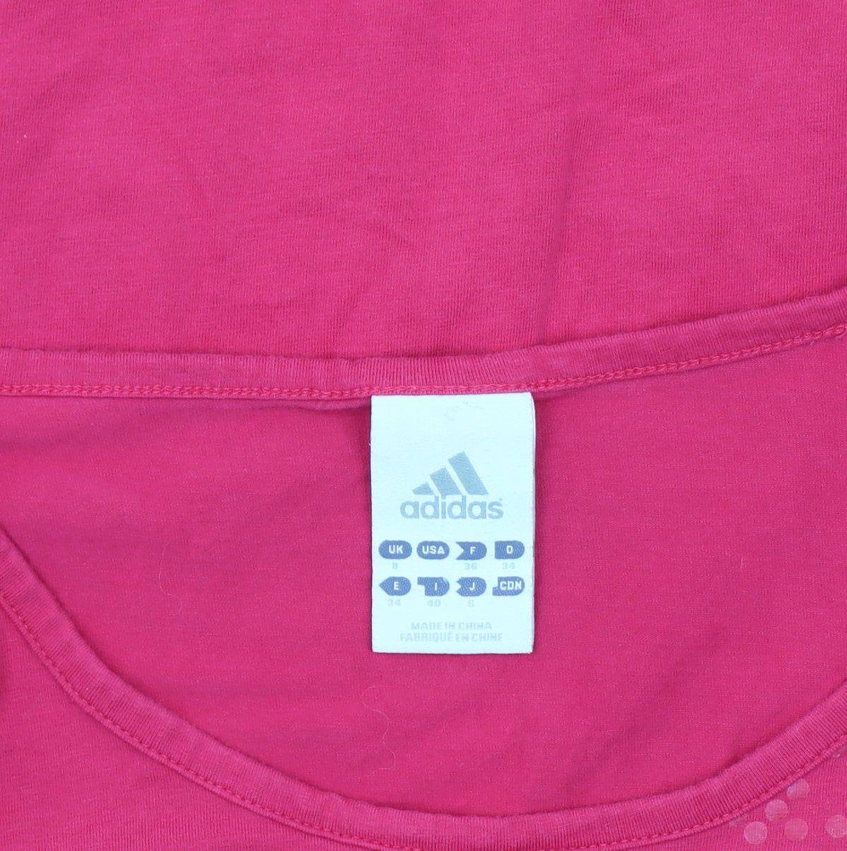 Adidas Womens Pink Slim Fit T-Shirt Size 8 Short Sleeve Logo Sports Top