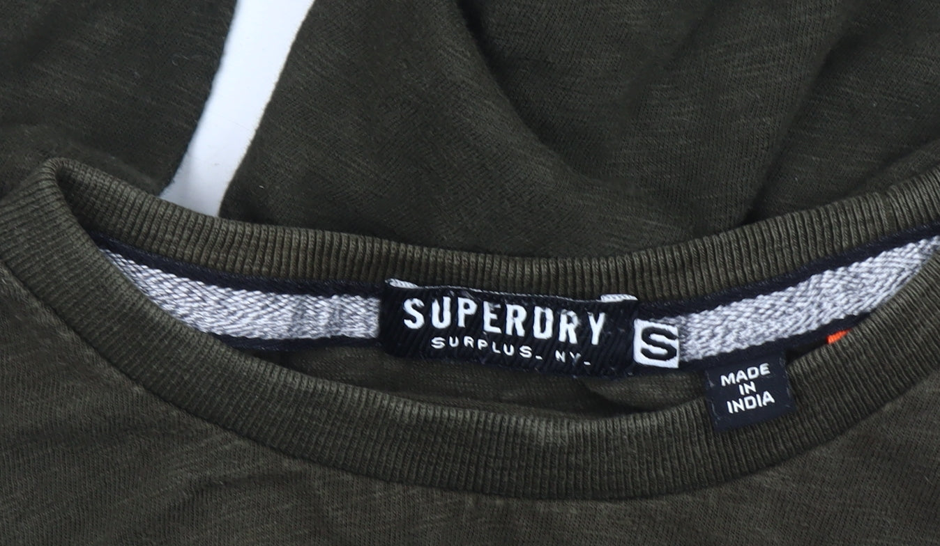 Superdry Men’s Green Long Sleeve Cotton T-Shirt Size S