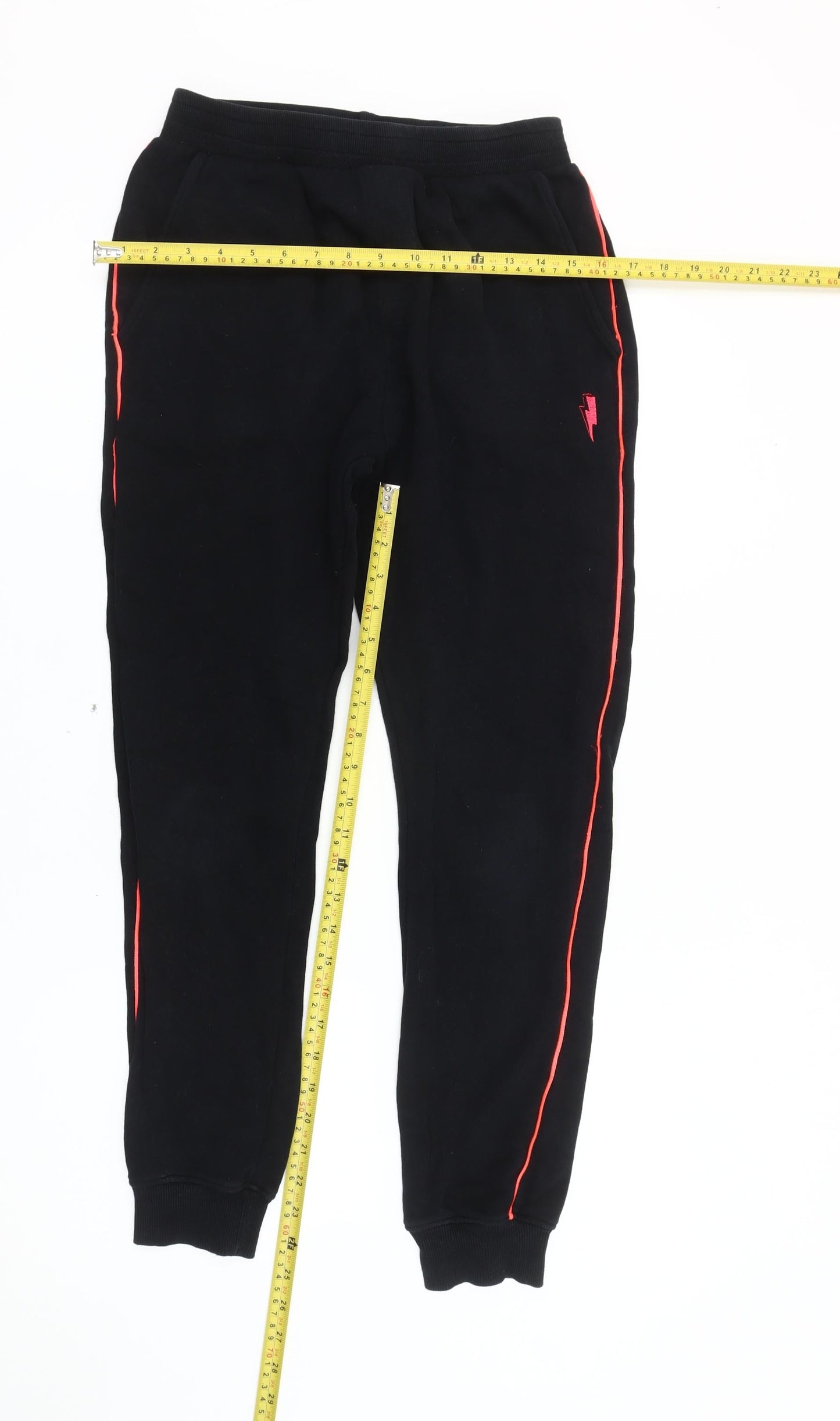 Scamp & Dude Women Black XS Jogger Trousers Cotton Side Stripe